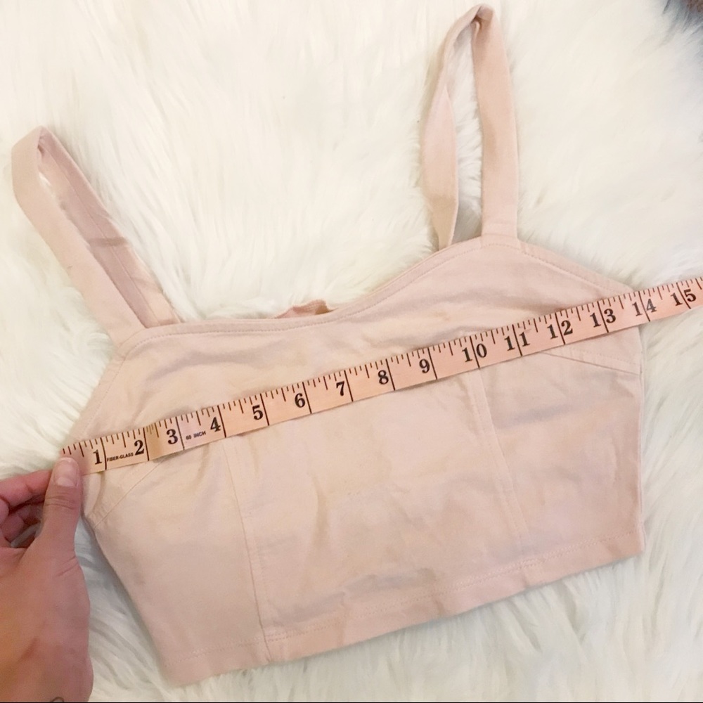 light pink crop top bra top zips in back small - Picture 6 of 7